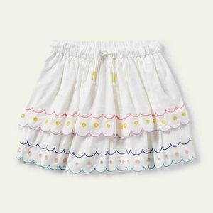 NWT Girl's Boden Rainbow Broderie Skirt in Ivory, size 13-14Y